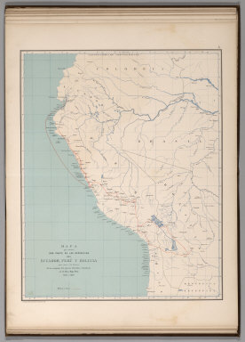 Mapa que contiene una parte de las Republicas del Ecuador, Peru y Bolivia