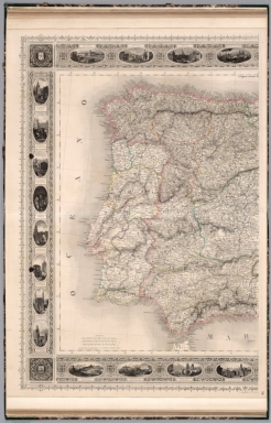 Carte Administrative Physique et Routiere de l'Espagne et du Portugal (western sheet).