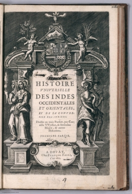 Title Page: Histoire universelle des Indes occidentales et orientales. Premiere Partie