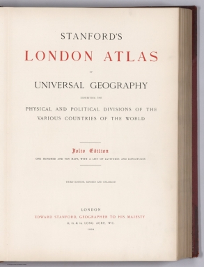 Title Page: Stanford's London atlas of universal geography.
