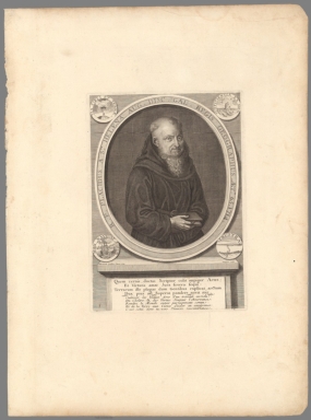 Portrait: R. P. Placidus A Sta. Helena Aug. Disc. Gal. Regis. Geographus. Aetis. 65. 1714.