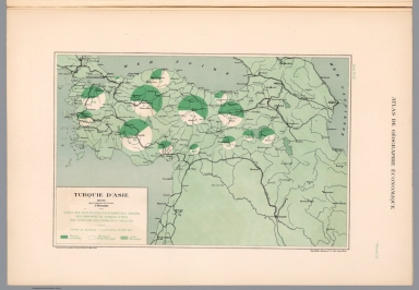 Planche 23: Carte No. 37: Carte des superficies en kilometres carres des provinces de Turquie d' Asie