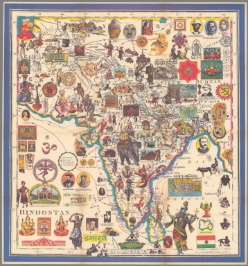 Browse All : Pictorial map of India - David Rumsey Historical Map