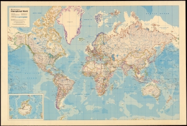 1627年 世界地図 古地図ポスター Rand MqNally製 Rand McNally International World - David Rumsey Historical Map