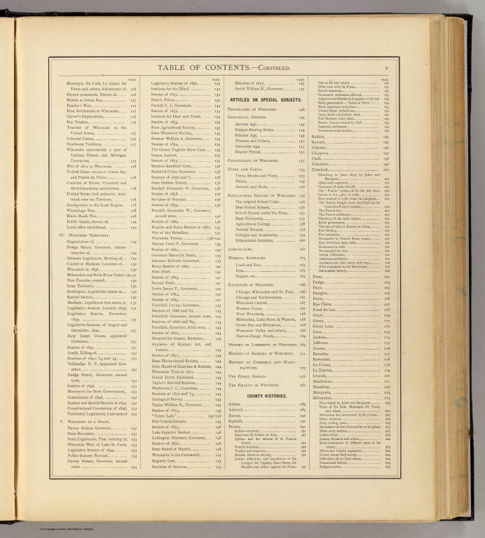 Contents: Historical atlas of Wisconsin.