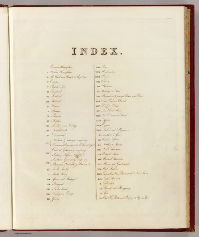 Contents: New general atlas.