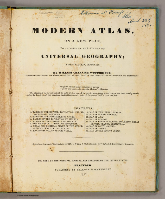 Title Page: Modern atlas.