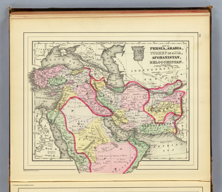 Persia, Arabia, Turkey, Afghanistan, Beloochistan.