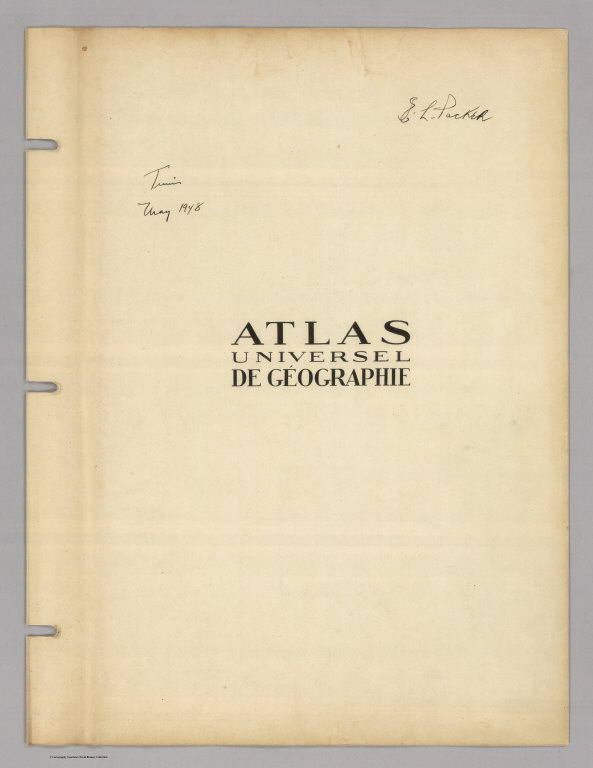 Half Title Page: Atlas Universel de Geographie.