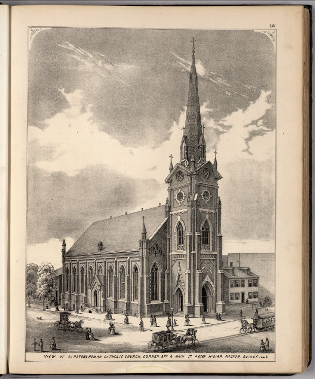 View: St. Peter's Roman Catholic Church, Adams County, Illinois.