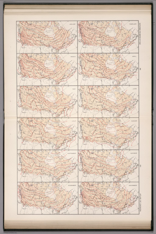 Isotherms for months of the year