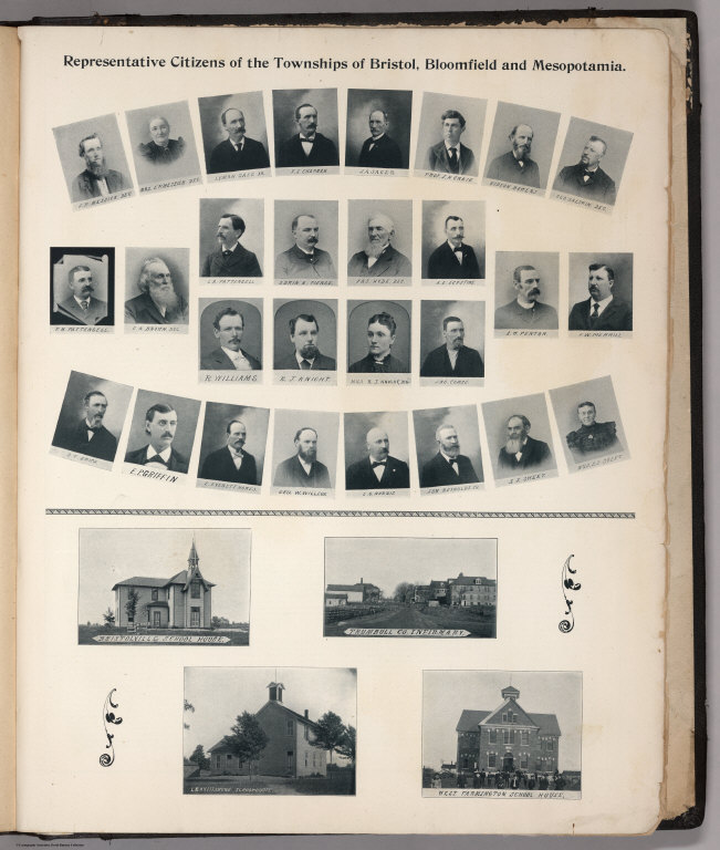 Portraits: Representative Citiznes of the Townships of Bristol, Bloomfield and Mesopotamia. Public Buildings.