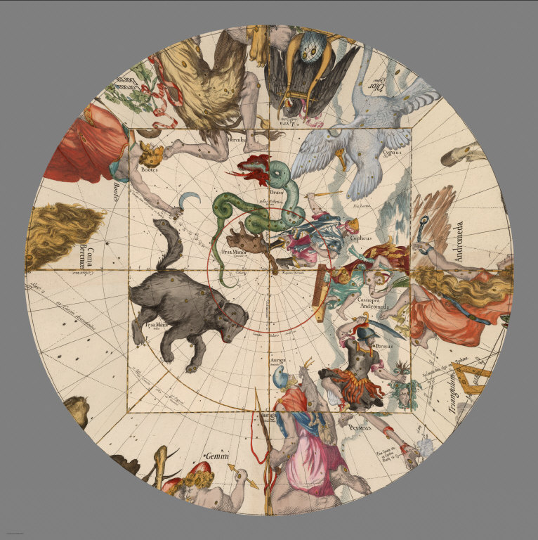 Plate 1 in Gnomonic Projection with adjoining Plates.