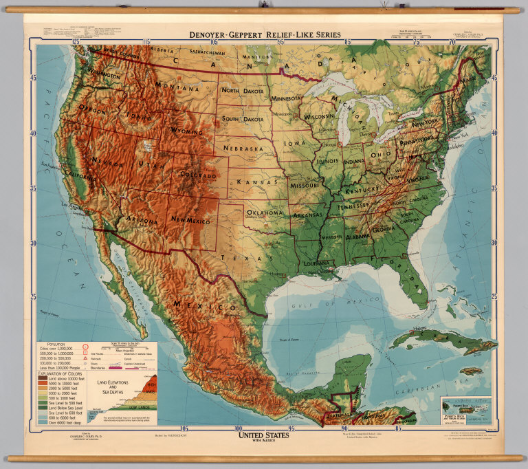 united states mexico physical political david rumsey historical map collection