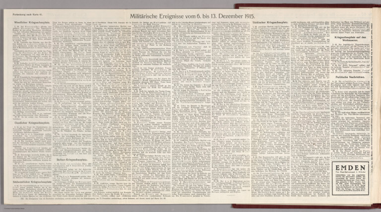 Text: Report Nr. 61 on World War I, Military Events of the Week ... to December 6, 1915.