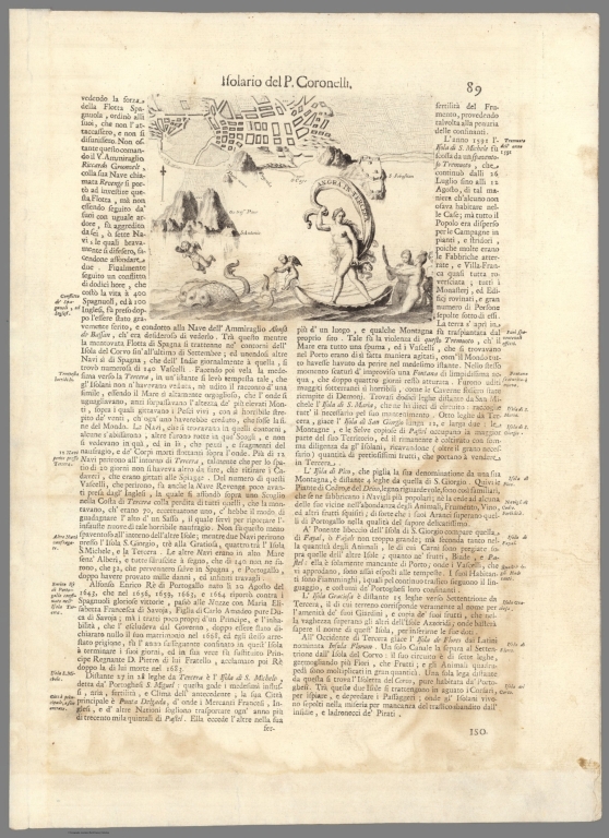 Text Page: Isolario del P. Coronelli. Parte II. Angra in Tercera