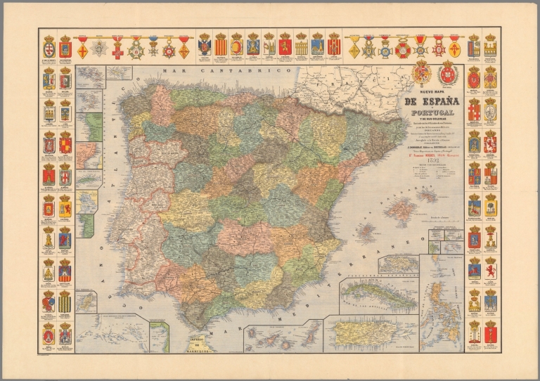 Nuevo Mapa de Espanna y Portugal y de sus Colonias