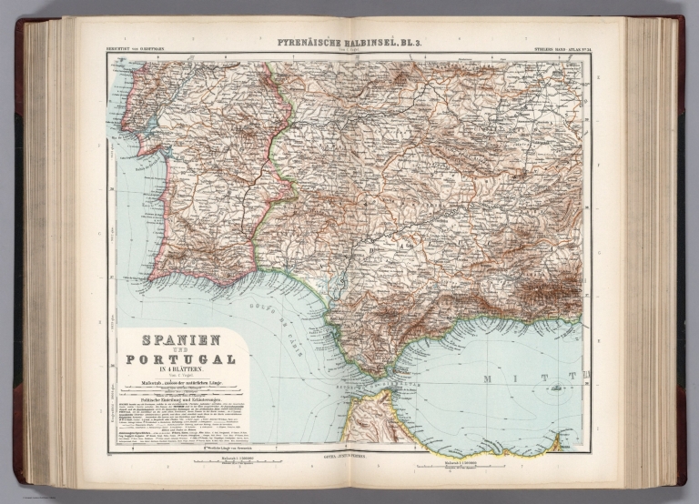 34. Pyrenaeische Halbinsel in 4 Blaettern, Bl. 3. Spanien und Portugal.