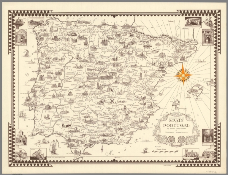 A pictorial map of Spain and Portugal, by Ernest Dudley Chase