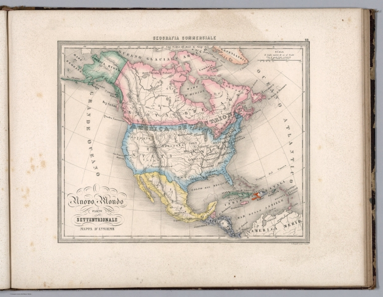22. Nuovo Mondo Parte Settentriole Mappa d'Insieme.