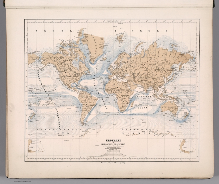 Erdkarte in Mercator's Projection