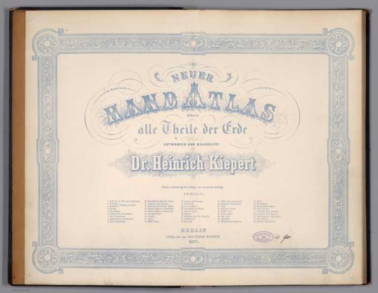 Title Page: Neuer Hand-Atlas uber alle Theile der Erde