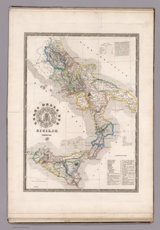 Carta Generale Regno delle Due Sicilie.