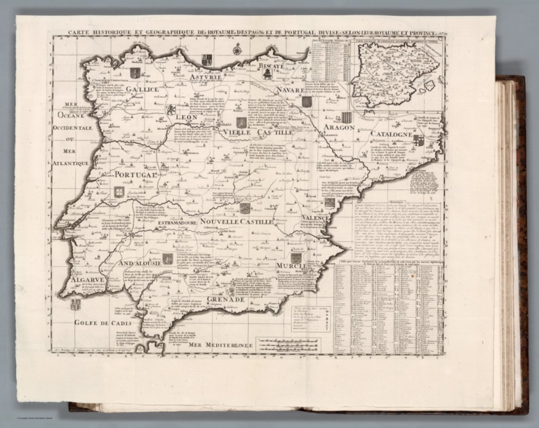 Tom I. No. 34. Carte historique et geographique des Royaumes d Espagne et de Portugal