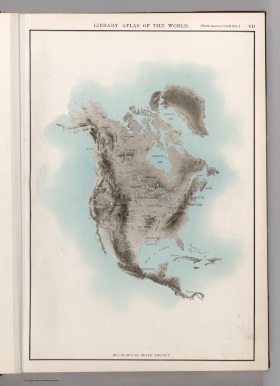 Relief Map of North America.