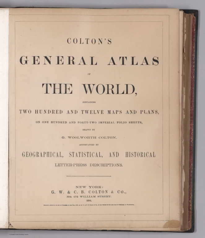 Title: Colton's General Atlas Of The World, Containing Two Hundred And Twelve Maps And Plans.
