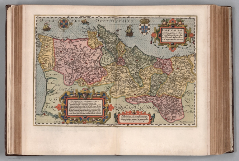 Portugalliae que olim Lusitania, novissima et exactis-sima descriptio. Auctore Vernando Alvaro Secco, et de integro emen-data, anno. 1600. Baptista Doetecomius sculp. DEDICATION to Guido Ascanius Sfortia.
