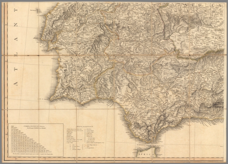 (Southwest Sheet) New Map of Spain and Portugal.