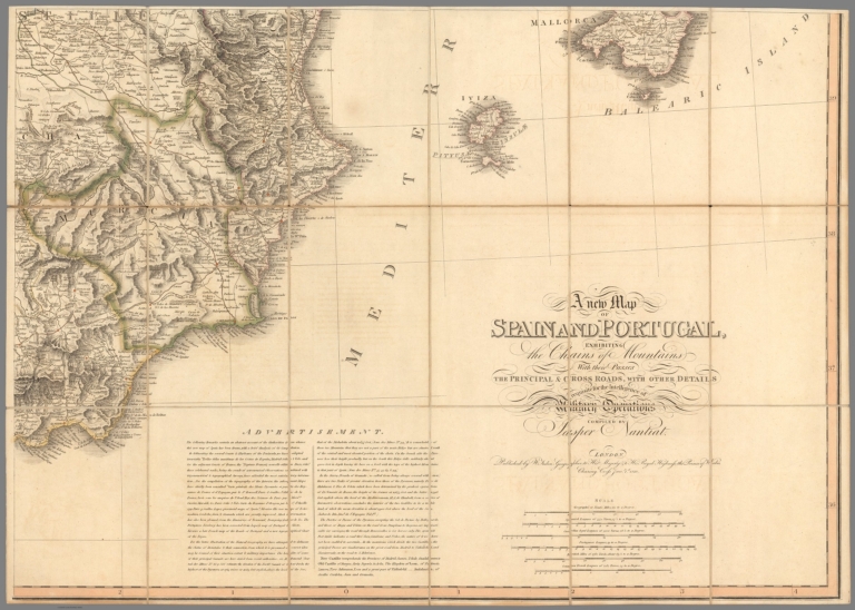 (Southeast Sheet) New Map of Spain and Portugal.