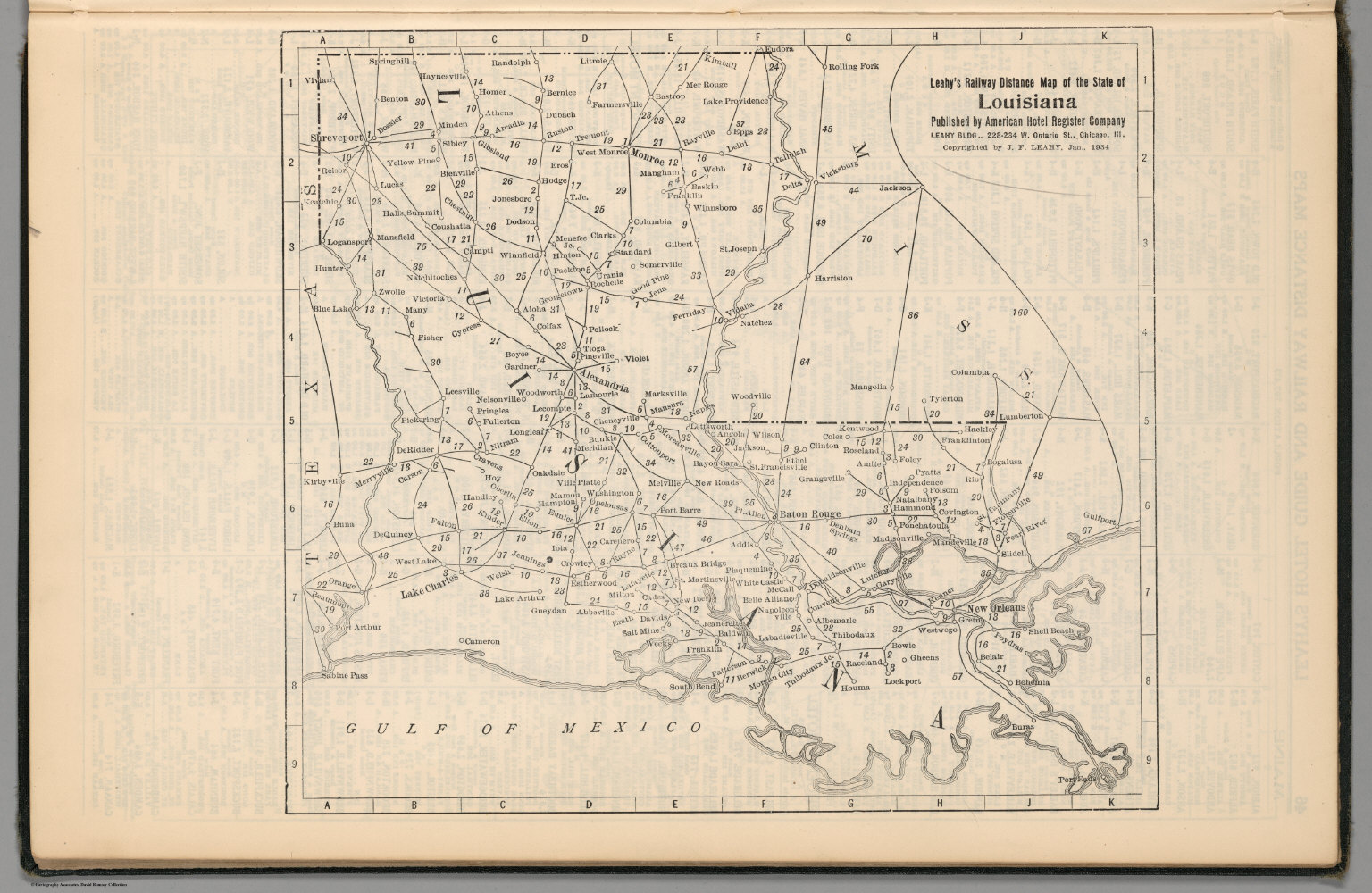 Railway Distance Map of the State of Louisiana - David Rumsey ...