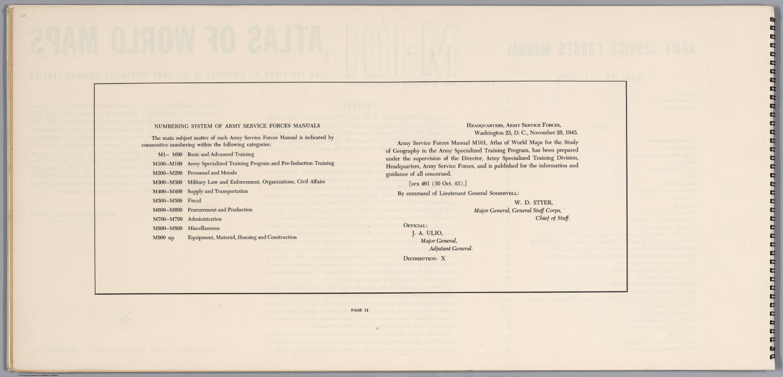 Text: Numbering System of Army Service Forces Manuals.