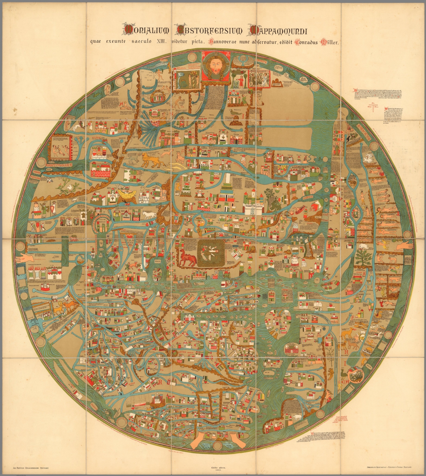 Mapa antigo de gerard mercator 1633 o pólo norte está no centro